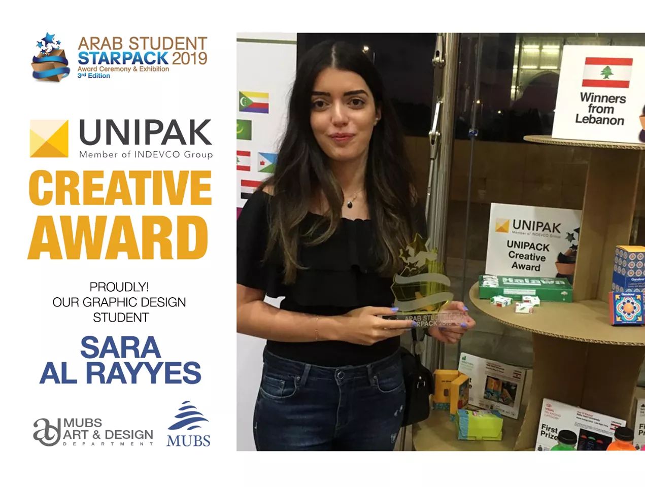 MUBS Student Sara El Rayess Wins Unipack Creative Award
